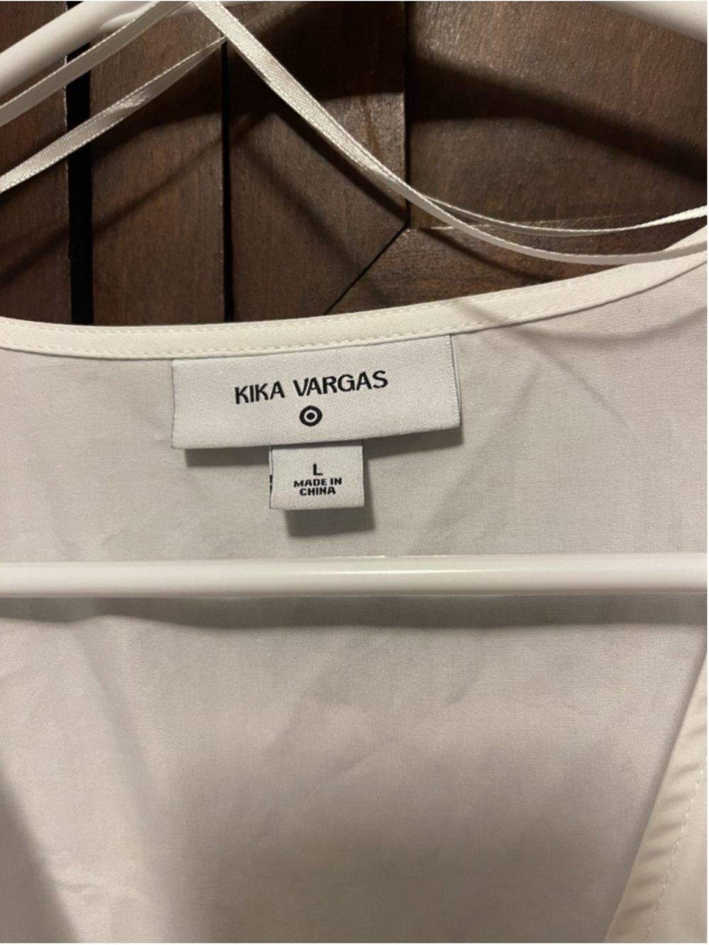 Kika Vargas xTarget White V-Neck Balloon Sleeve Scallop Ruffle Tie Cotton Top L - Picture 9 of 14
